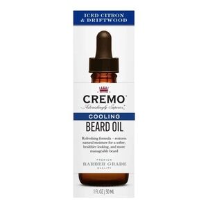 Cremo Cooling Beard Oil 1 fl oz  Iced Citron and Driftwood Barber Grade